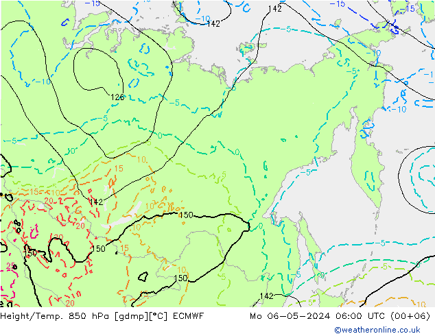 Z500/Yağmur (+YB)/Z850 ECMWF Pzt 06.05.2024 06 UTC