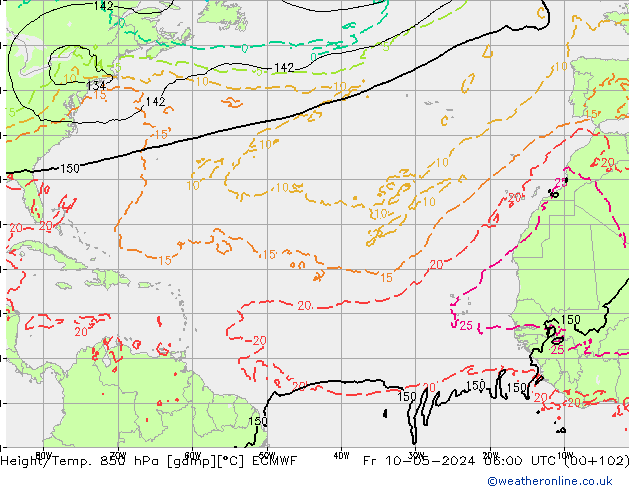 Z500/Rain (+SLP)/Z850 ECMWF Fr 10.05.2024 06 UTC