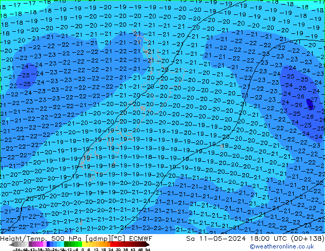 Z500/Rain (+SLP)/Z850 ECMWF ��� 11.05.2024 18 UTC