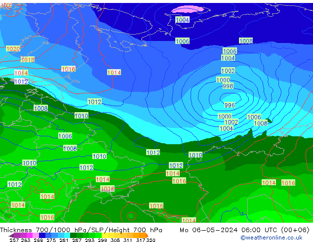 Thck 700-1000 hPa ECMWF Mo 06.05.2024 06 UTC