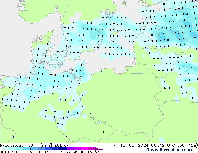 Z500/Rain (+SLP)/Z850 ECMWF Fr 10.05.2024 12 UTC