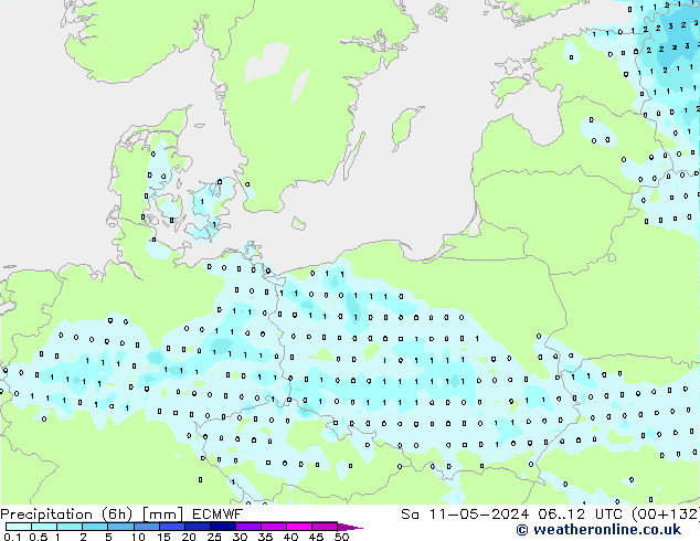 Yağış (6h) ECMWF Cts 11.05.2024 12 UTC