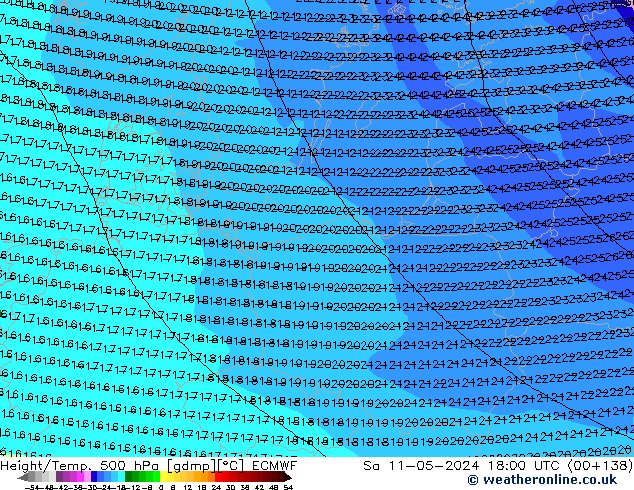 Z500/Rain (+SLP)/Z850 ECMWF Sa 11.05.2024 18 UTC