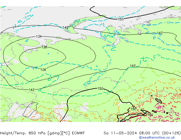 Z500/Rain (+SLP)/Z850 ECMWF сб 11.05.2024 06 UTC