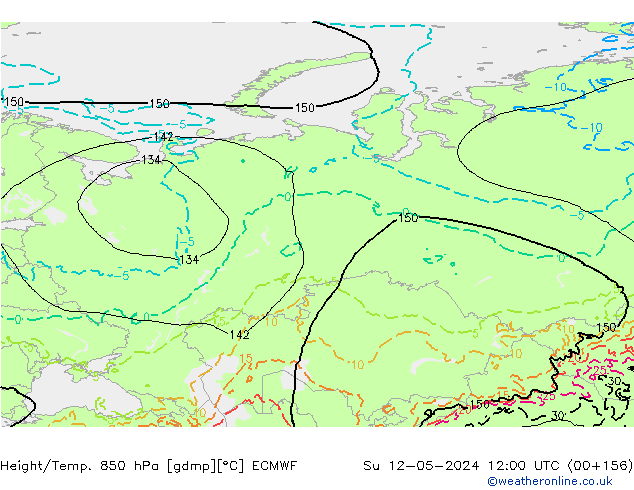 Z500/Rain (+SLP)/Z850 ECMWF dom 12.05.2024 12 UTC