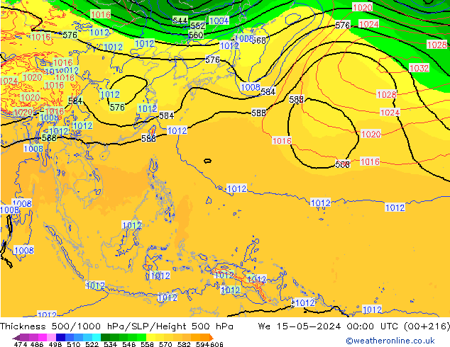 Thck 500-1000hPa ECMWF We 15.05.2024 00 UTC