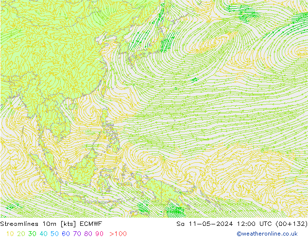 Rüzgar 10m ECMWF Cts 11.05.2024 12 UTC