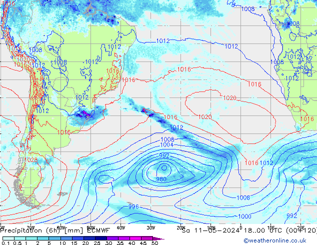 Z500/Yağmur (+YB)/Z850 ECMWF Cts 11.05.2024 00 UTC