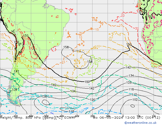 Z500/Rain (+SLP)/Z850 ECMWF Mo 06.05.2024 12 UTC