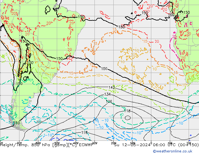 Z500/Rain (+SLP)/Z850 ECMWF  12.05.2024 06 UTC