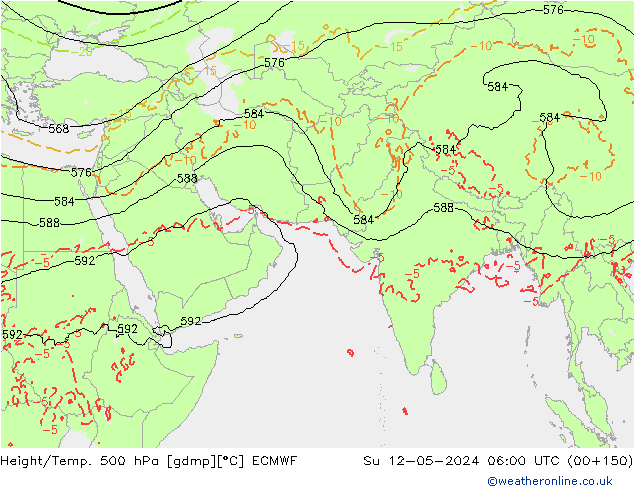 Height/Temp. 500 hPa ECMWF Su 12.05.2024 06 UTC