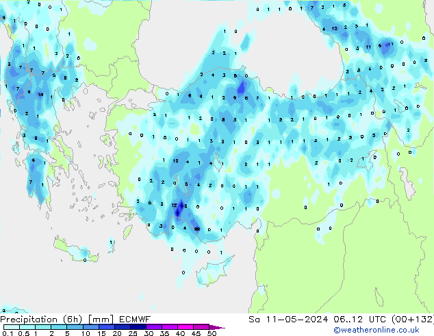 Z500/Rain (+SLP)/Z850 ECMWF Sa 11.05.2024 12 UTC