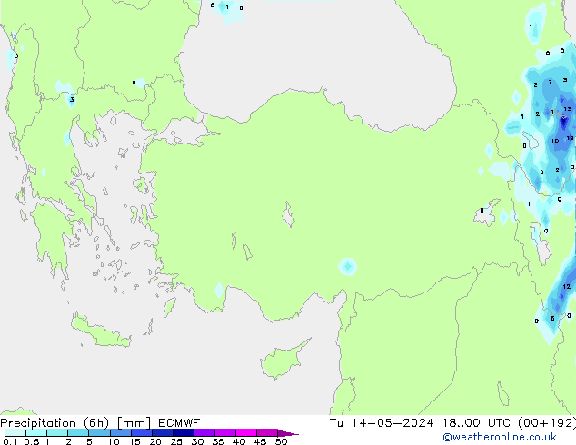 Z500/Rain (+SLP)/Z850 ECMWF wto. 14.05.2024 00 UTC