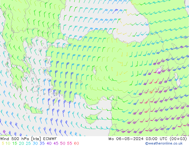 Wind 500 hPa ECMWF Mo 06.05.2024 03 UTC