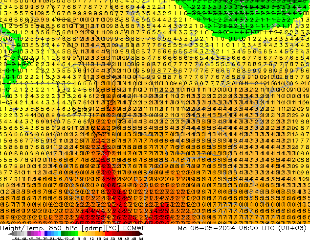 Z500/Yağmur (+YB)/Z850 ECMWF Pzt 06.05.2024 06 UTC