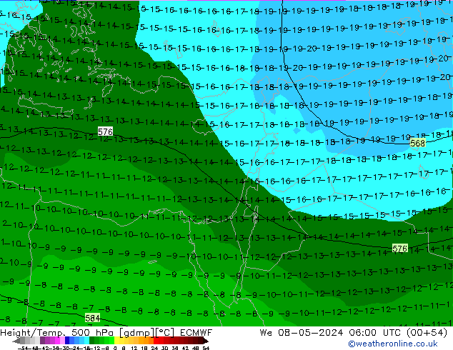 Z500/Regen(+SLP)/Z850 ECMWF wo 08.05.2024 06 UTC