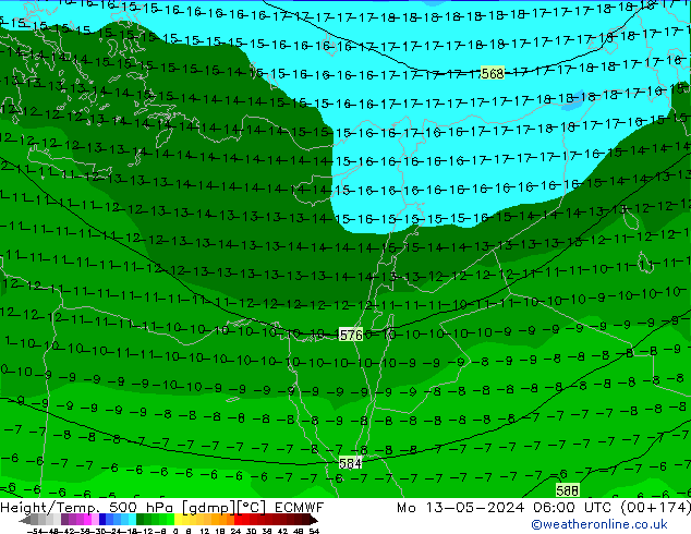 Z500/Rain (+SLP)/Z850 ECMWF ��� 13.05.2024 06 UTC