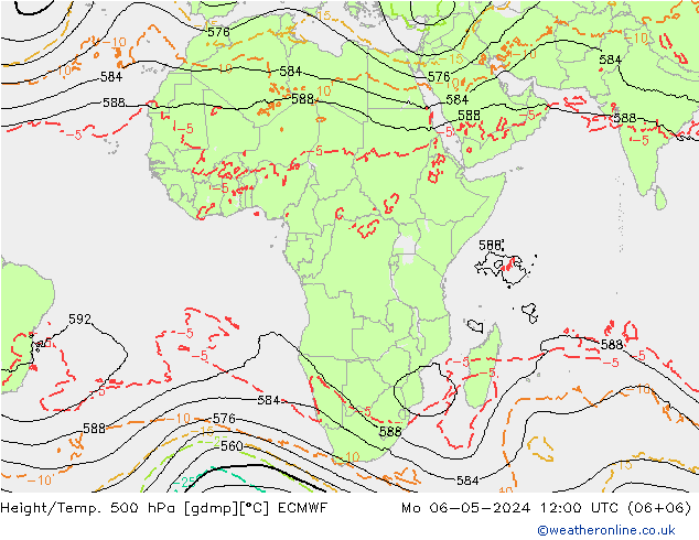 Z500/Rain (+SLP)/Z850 ECMWF lun 06.05.2024 12 UTC