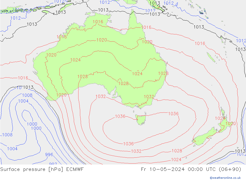 Yer basıncı ECMWF Cu 10.05.2024 00 UTC