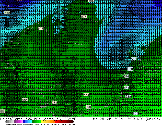 Z500/Rain (+SLP)/Z850 ECMWF 星期一 06.05.2024 12 UTC