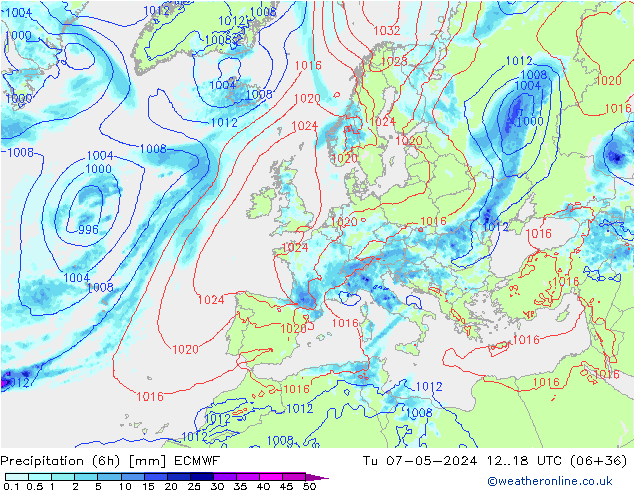 Z500/Rain (+SLP)/Z850 ECMWF mar 07.05.2024 18 UTC