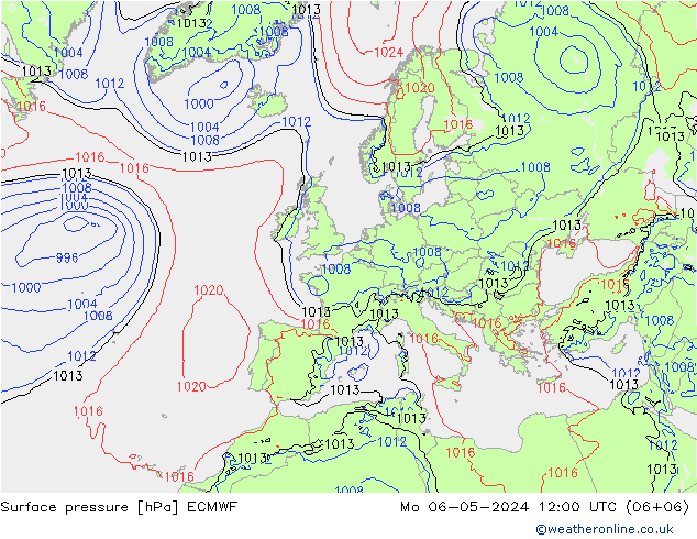 Bodendruck ECMWF Mo 06.05.2024 12 UTC