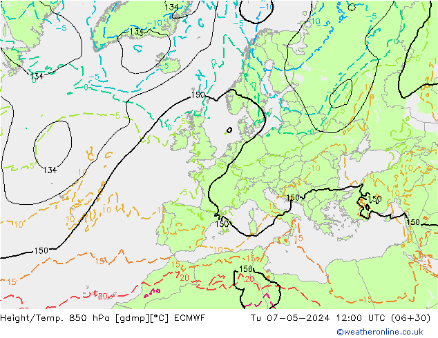 Z500/Rain (+SLP)/Z850 ECMWF Tu 07.05.2024 12 UTC