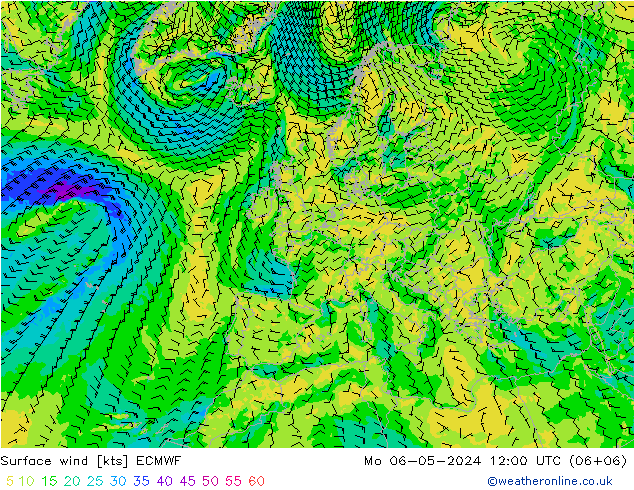 Surface wind ECMWF Mo 06.05.2024 12 UTC