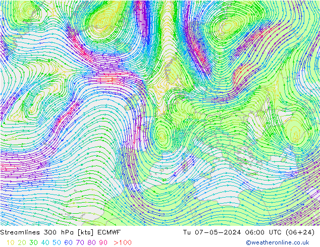  300 hPa ECMWF  07.05.2024 06 UTC