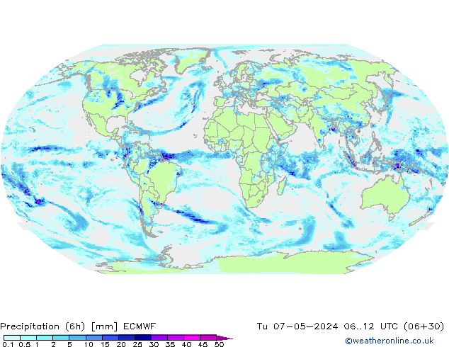 Z500/Rain (+SLP)/Z850 ECMWF Di 07.05.2024 12 UTC