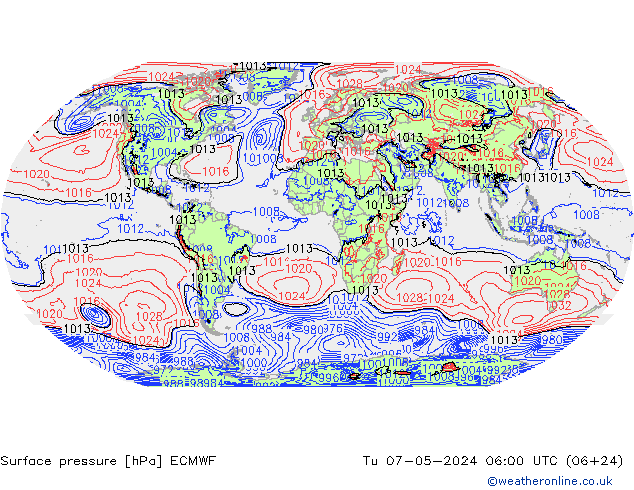 Surface pressure ECMWF Tu 07.05.2024 06 UTC