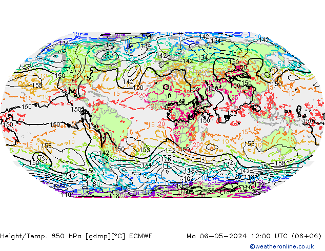 Z500/Rain (+SLP)/Z850 ECMWF Mo 06.05.2024 12 UTC