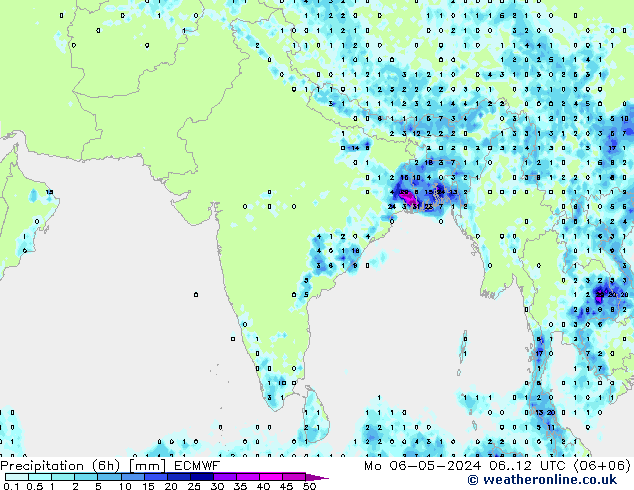 Z500/Rain (+SLP)/Z850 ECMWF Mo 06.05.2024 12 UTC