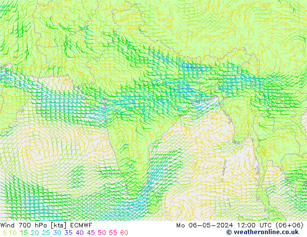 ветер 700 гПа ECMWF пн 06.05.2024 12 UTC