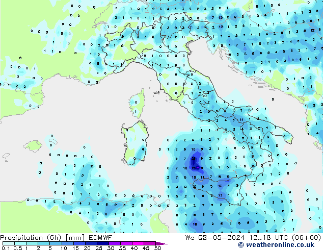 Z500/Rain (+SLP)/Z850 ECMWF St 08.05.2024 18 UTC