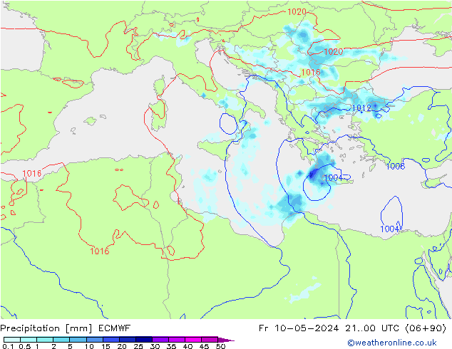 Neerslag ECMWF vr 10.05.2024 00 UTC