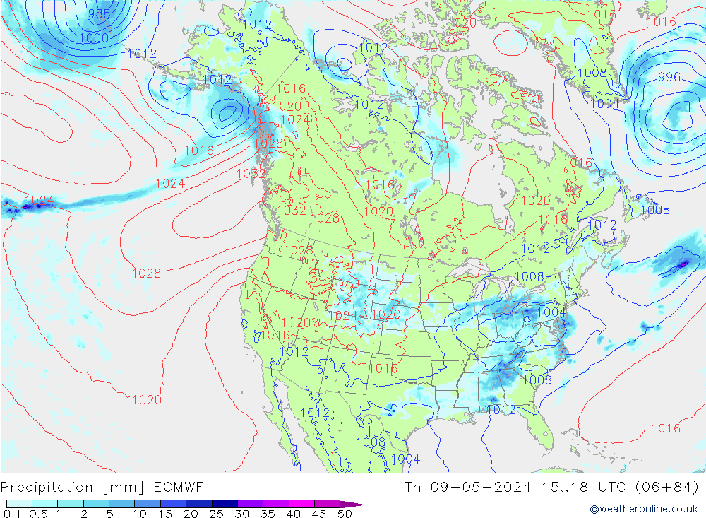 Niederschlag ECMWF Do 09.05.2024 18 UTC