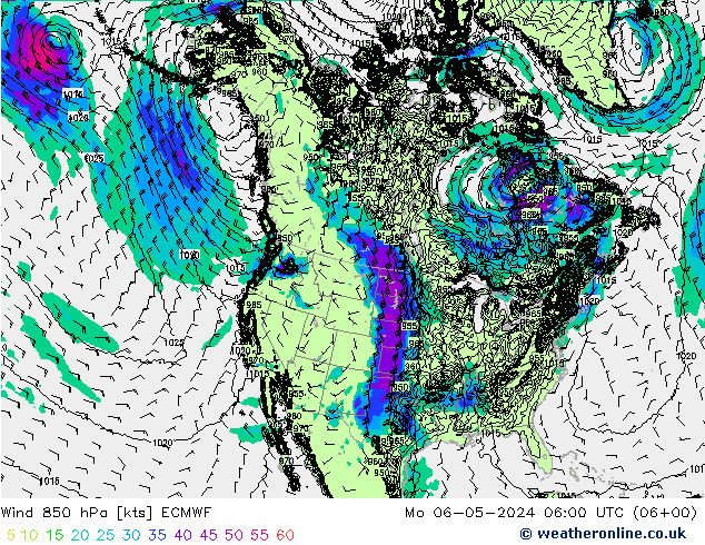 Wind 850 hPa ECMWF Mo 06.05.2024 06 UTC