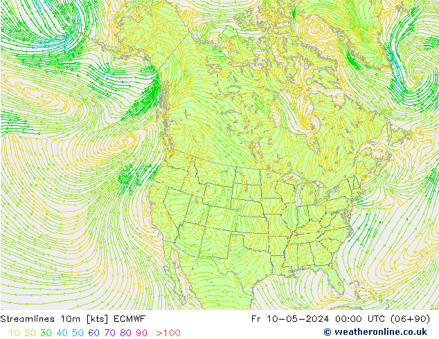 Stromlinien 10m ECMWF Fr 10.05.2024 00 UTC