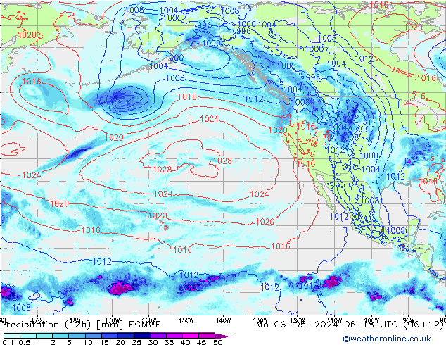 Yağış (12h) ECMWF Pzt 06.05.2024 18 UTC