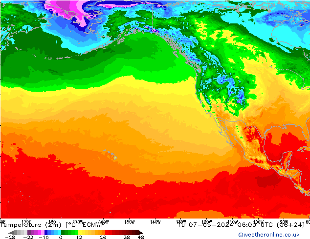 Temperature (2m) ECMWF Út 07.05.2024 06 UTC