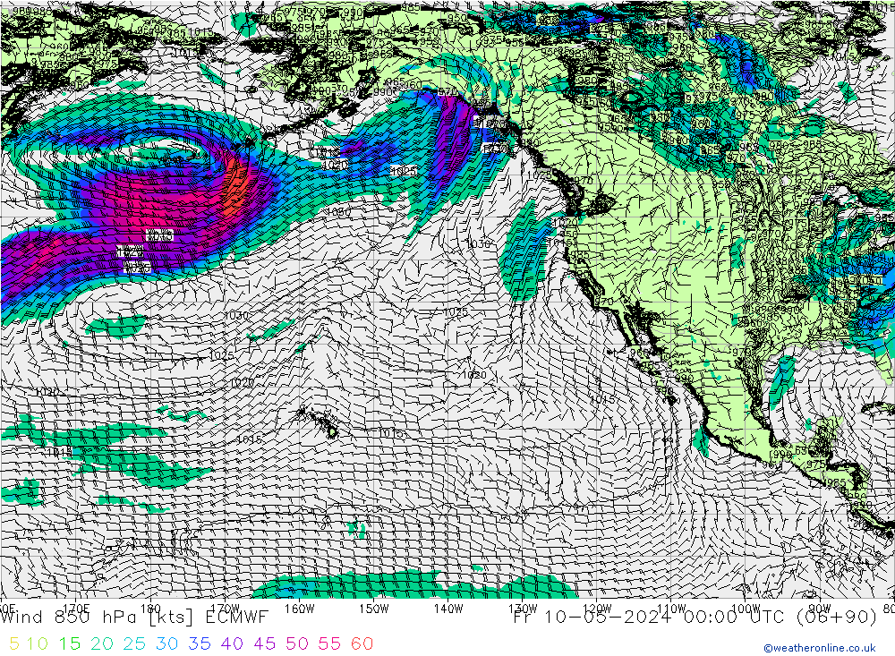 Wind 850 hPa ECMWF Fr 10.05.2024 00 UTC