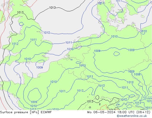 Bodendruck ECMWF Mo 06.05.2024 18 UTC