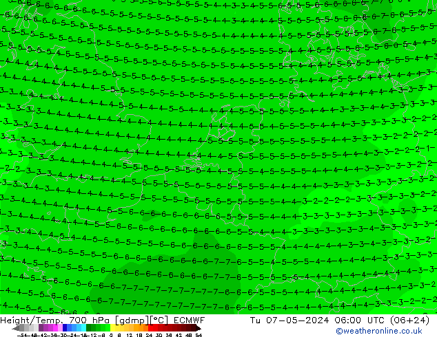 Height/Temp. 700 hPa ECMWF mar 07.05.2024 06 UTC