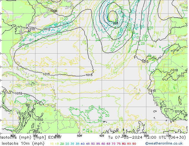 Isotaca (mph) ECMWF mar 07.05.2024 12 UTC