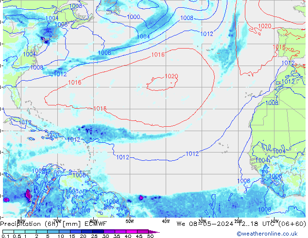 Z500/Rain (+SLP)/Z850 ECMWF Mi 08.05.2024 18 UTC