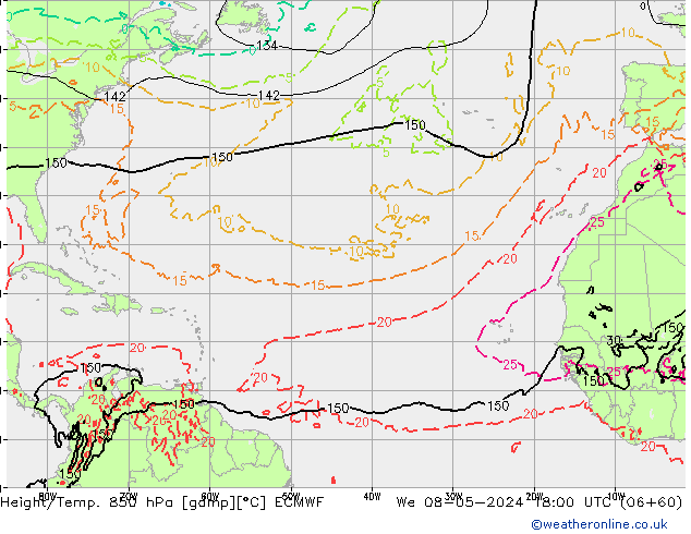 Z500/Rain (+SLP)/Z850 ECMWF We 08.05.2024 18 UTC