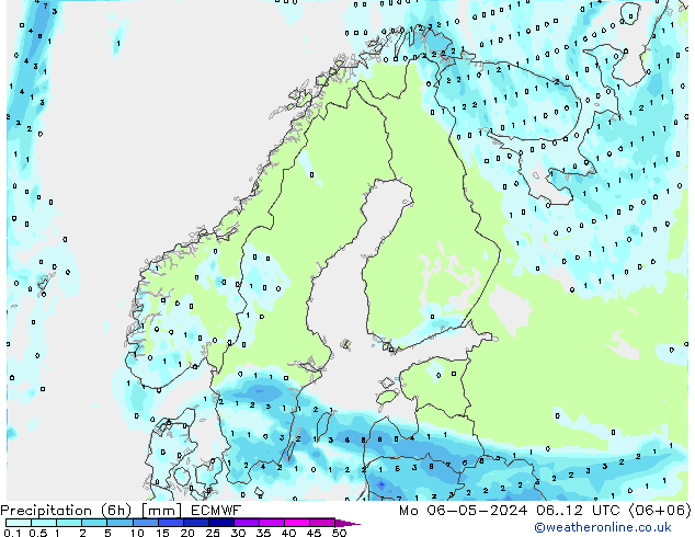 Z500/Rain (+SLP)/Z850 ECMWF Mo 06.05.2024 12 UTC