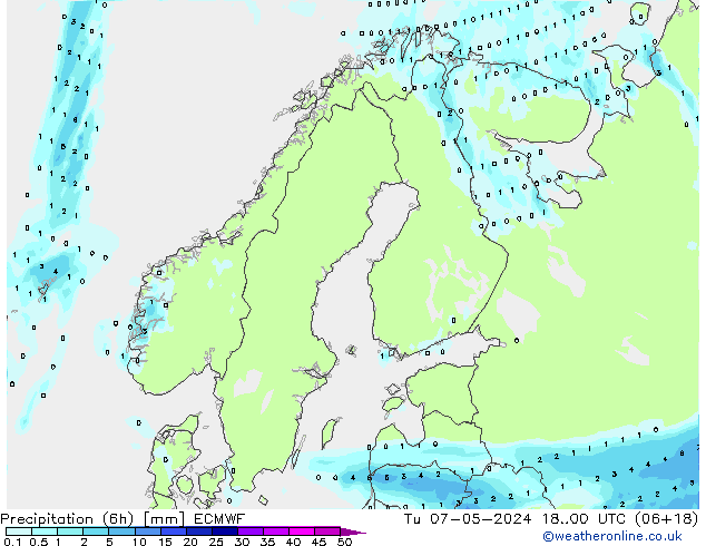 Z500/Rain (+SLP)/Z850 ECMWF Ter 07.05.2024 00 UTC