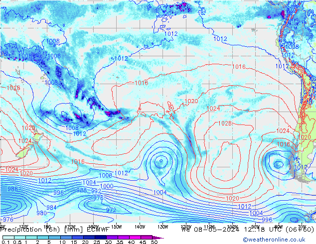 Z500/Rain (+SLP)/Z850 ECMWF śro. 08.05.2024 18 UTC